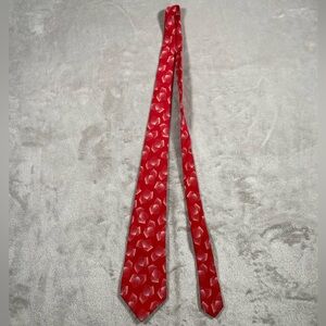 Red and cream geometric 100% Silk Tie Krizia Made in Italy HandMade